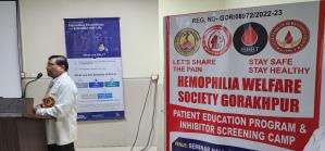 HEMOPHILIA WELFARE SOCIETY GORAKHPUR : 
PATIENT EDUCATION PROGRAM & INHIBITOR SCREENING CAMP